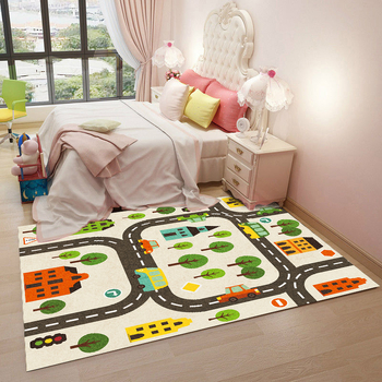 Подов килим противохлъзгащ се, удебелен, машинно пране, персонализирана шарка с карикатурен мотив