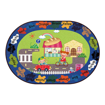 Подов килим противохлъзгащ се, удебелен, машинно пране, персонализирана шарка с карикатурен мотив