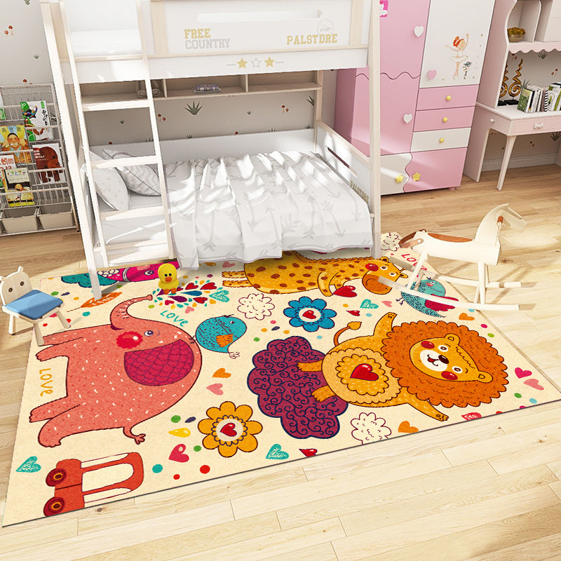 Подов килим противохлъзгащ се, удебелен, машинно пране, персонализирана шарка с карикатурен мотив