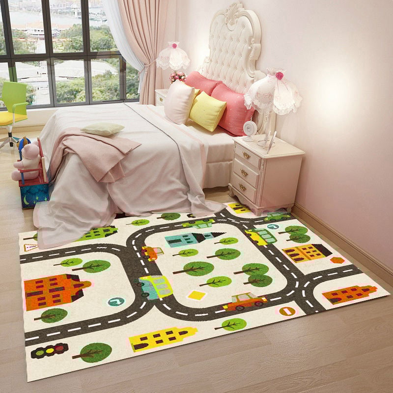 Подов килим противохлъзгащ се, удебелен, машинно пране, персонализирана шарка с карикатурен мотив