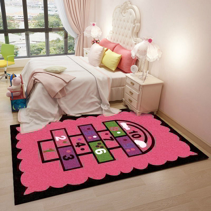 Подов килим противохлъзгащ се, удебелен, машинно пране, персонализирана шарка с карикатурен мотив