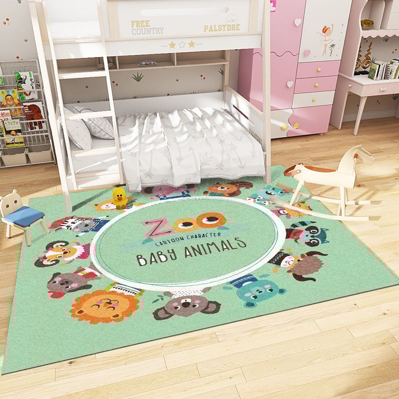 Подов килим противохлъзгащ се, удебелен, машинно пране, персонализирана шарка с карикатурен мотив