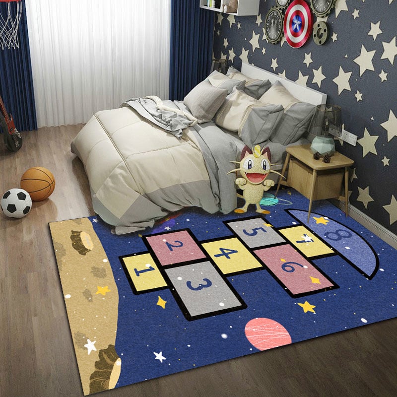 Подов килим противохлъзгащ се, удебелен, машинно пране, персонализирана шарка с карикатурен мотив