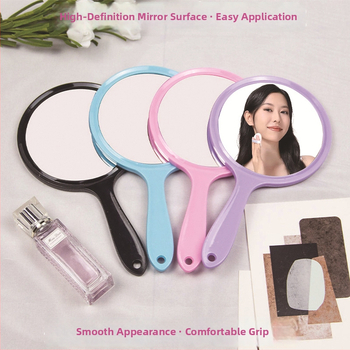 Ručné zrkadlo, dvojstranné, s lupou, zrkadlová plocha z hliníka, rám PU/PS/PVC