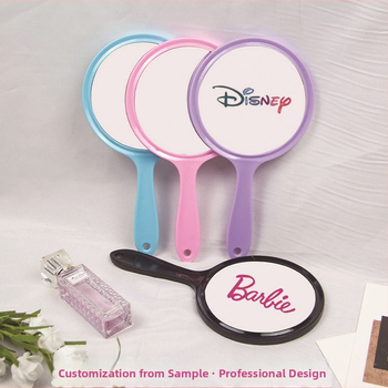 Ručné zrkadlo, dvojstranné, s lupou, zrkadlová plocha z hliníka, rám PU/PS/PVC