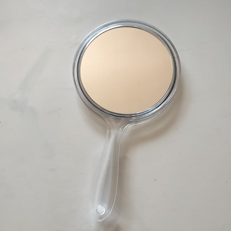 Καθρέφτης με λαβή, διπλής όψεως, με μεγεθυντικό φακό, φακός από αλουμίνιο, πλαίσιο PU/PS/PVC