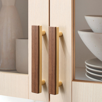 Drška za garderobu i ladicu, novi kineski stil, masivno drvo i cinkovo legura, elektroplate završna obrada, model 2103 walnut copper