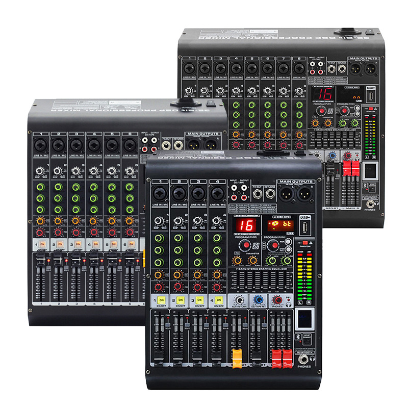 Ενισχυτής ισχύος με ενσωματωμένο μίκτη και DSP εφέ, Bluetooth και USB διεπαφή, έξοδος 25W, υποδοχή XLR, για σκηνή, KTV, ζωντανή μετάδοση και εγγραφή