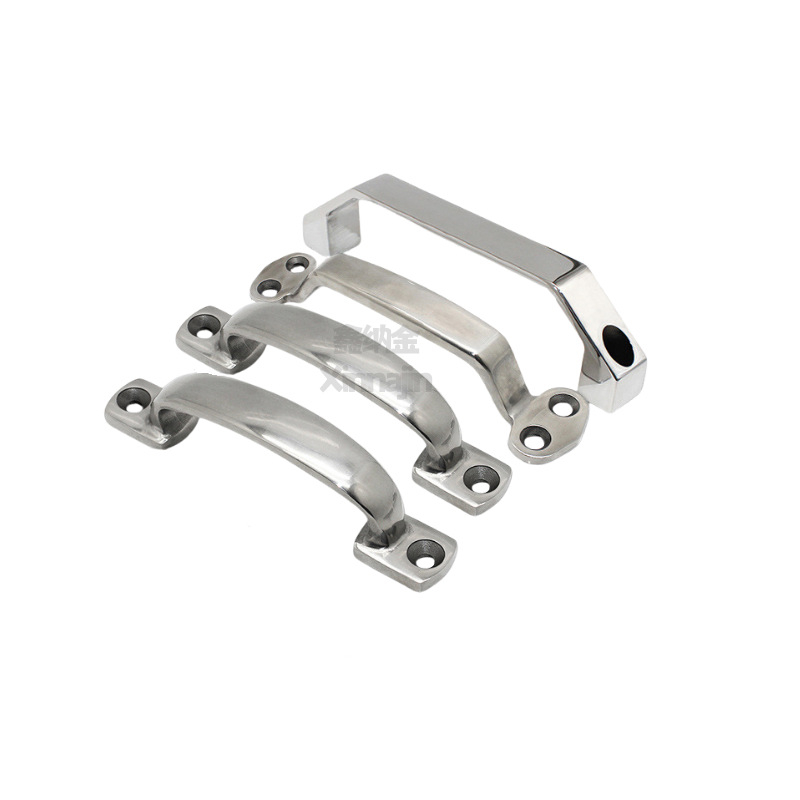 304 rozsdamentes acél, nehéz ipari ívelt anti-theft fogantyú szekrényajtóhoz, tükörfényes felülettel, vastított modell Lsh702/Lsh707