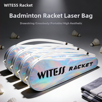 WITESS Torba za badminton reketa – šarena laserska grafika, preko ramena, platnena, vodootporna