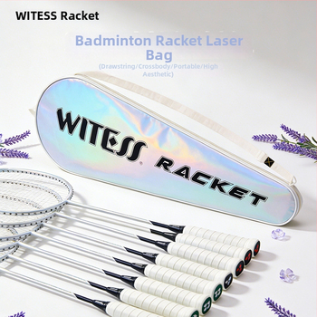 WITESS Torba za badminton reketa – šarena laserska grafika, preko ramena, platnena, vodootporna