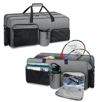 Чанта за спорт за тенис и бадминтон с кръстосана презрамка и отделение за ракети, полиестер, персонализирана обработка, тегло 1.078 кг