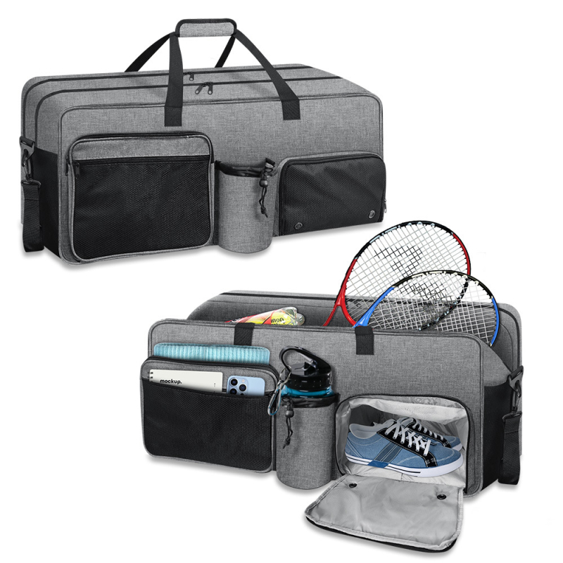 Чанта за спорт за тенис и бадминтон с кръстосана презрамка и отделение за ракети, полиестер, персонализирана обработка, тегло 1.078 кг