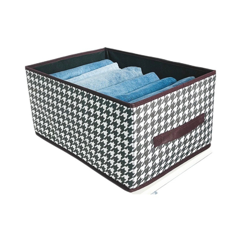 Kutija za pohranu odjeće s uzorkom houndstooth, sklopiva, 22 L, netkani materijal