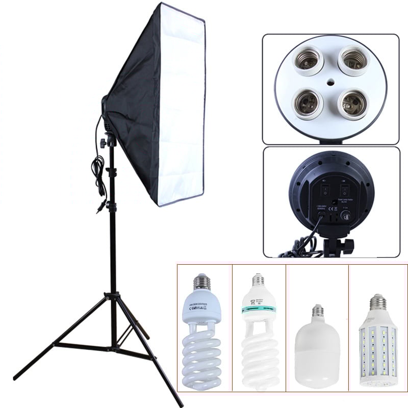 4-u-1 LED softbox za fotografiju i prijenos uživo, E27 utičnica, 5500K, 220V, doseg do 5 m