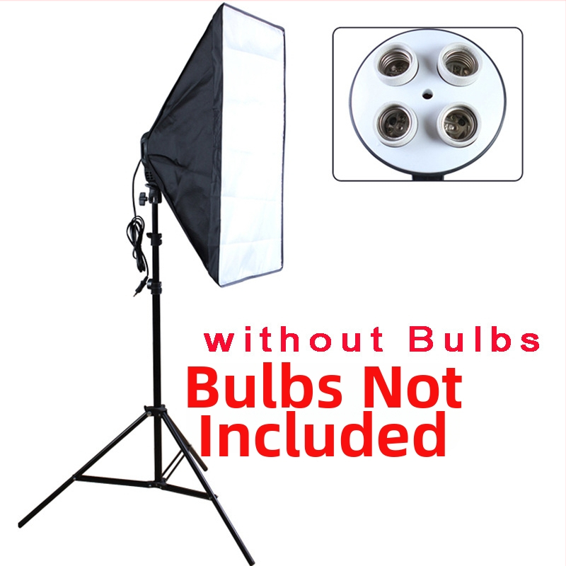4-u-1 LED softbox za fotografiju i prijenos uživo, E27 utičnica, 5500K, 220V, doseg do 5 m