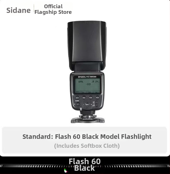 Stanard FK580 DSLR blesk TTL zoom hlava, nosnosť 2-5 kg, hmotnosť 0,4 kg, záruka; obsah balenia: blesk, ochranná taška, mikro základňa, návod na použitie