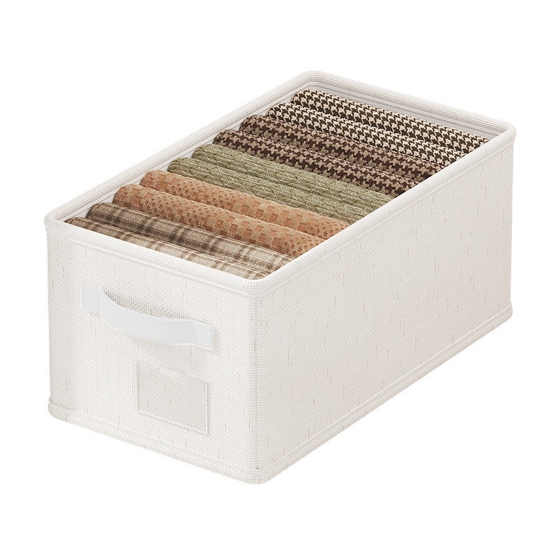 Органайзер за бельо – сгъваем, без капак, подреждащ се; Материал: Тианшан памук и лен; Обем: 20 л; Подходящ за бельо, чорапи, сутиени и облекло