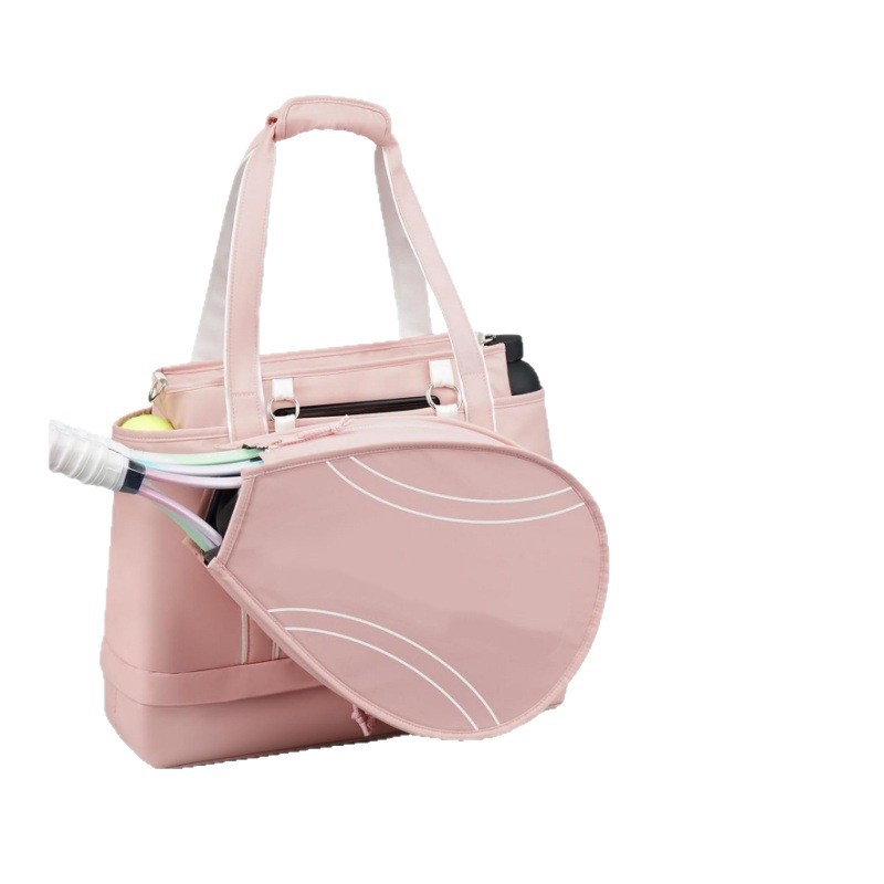 Geantă pentru rachete de tenis, capacitate mare, material impermeabil, model în carouri, căptușeală din nailon, spate ergonomic