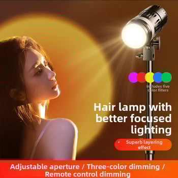 Φορητό φως φωτογράφισης, 2700–6500K θερμοκρασία χρώματος, ρυθμιζόμενη ένταση, βύσμα Ε27, 45–55W, 220V