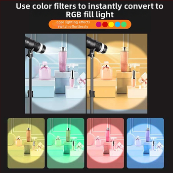 Φορητό φως φωτογράφισης, 2700–6500K θερμοκρασία χρώματος, ρυθμιζόμενη ένταση, βύσμα Ε27, 45–55W, 220V