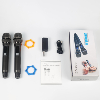 Microfon dinamic portabil JY-SX24G – 2 canale, 20 Hz–20 kHz, SNR ≥85 dB, autonomie baterie >12h