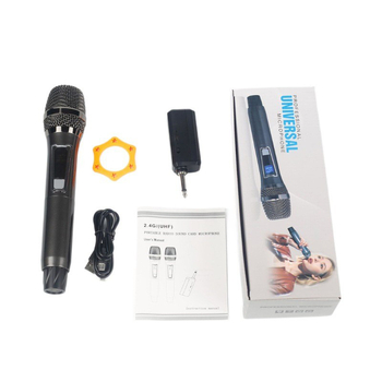 Microfon dinamic portabil JY-SX24G – 2 canale, 20 Hz–20 kHz, SNR ≥85 dB, autonomie baterie >12h