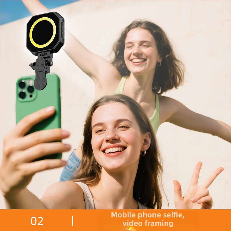 LED svjetlo za telefon s magnetskim usisavanjem, model F01, 6W, 3.7V, tri temperature boje, ručna upotreba za fotografiranje i prijenos uživo