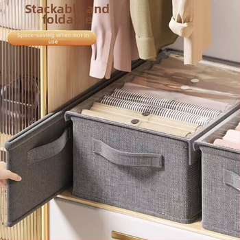 Sklopiva kutija za odjeću s poklopcem, prašinu otporna, garderobni organizator, 26 L, dimenzije 47 × 28 × 20 cm