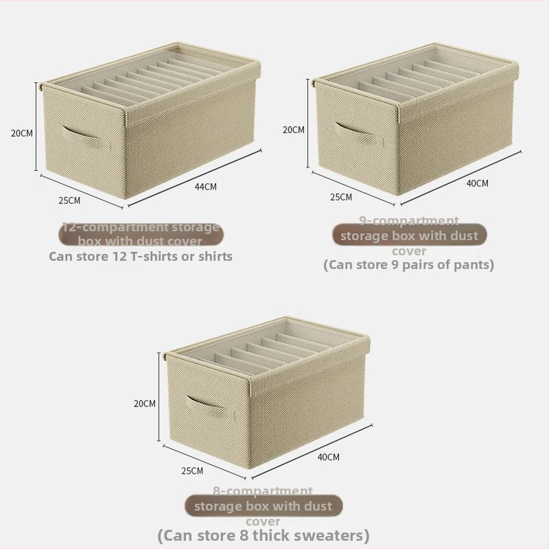 Sklopiva kutija za odjeću s poklopcem, prašinu otporna, garderobni organizator, 26 L, dimenzije 47 × 28 × 20 cm