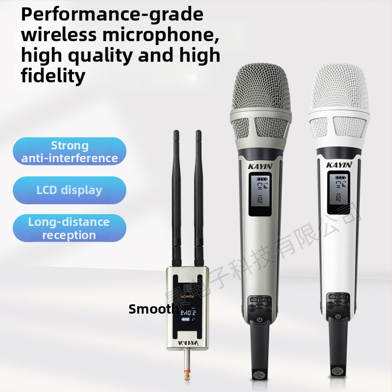 Dinamički mikrofon, kućište od cinkove legure, ugrađena baterija 1000–1200 mAh (6–8 sati), frekvencijski odziv 100 Hz–20 kHz, SNR ≥95 dB
