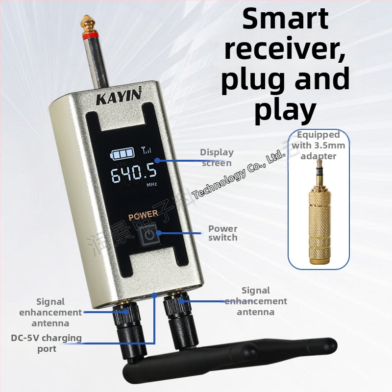 Dinamički mikrofon, kućište od cinkove legure, ugrađena baterija 1000–1200 mAh (6–8 sati), frekvencijski odziv 100 Hz–20 kHz, SNR ≥95 dB
