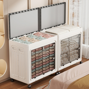 Gassner műanyag hajtogatható tároló doboz fedéllel – telepítés nélkül, nagy kapacitás ruháknak, takaróknak és játékoknak