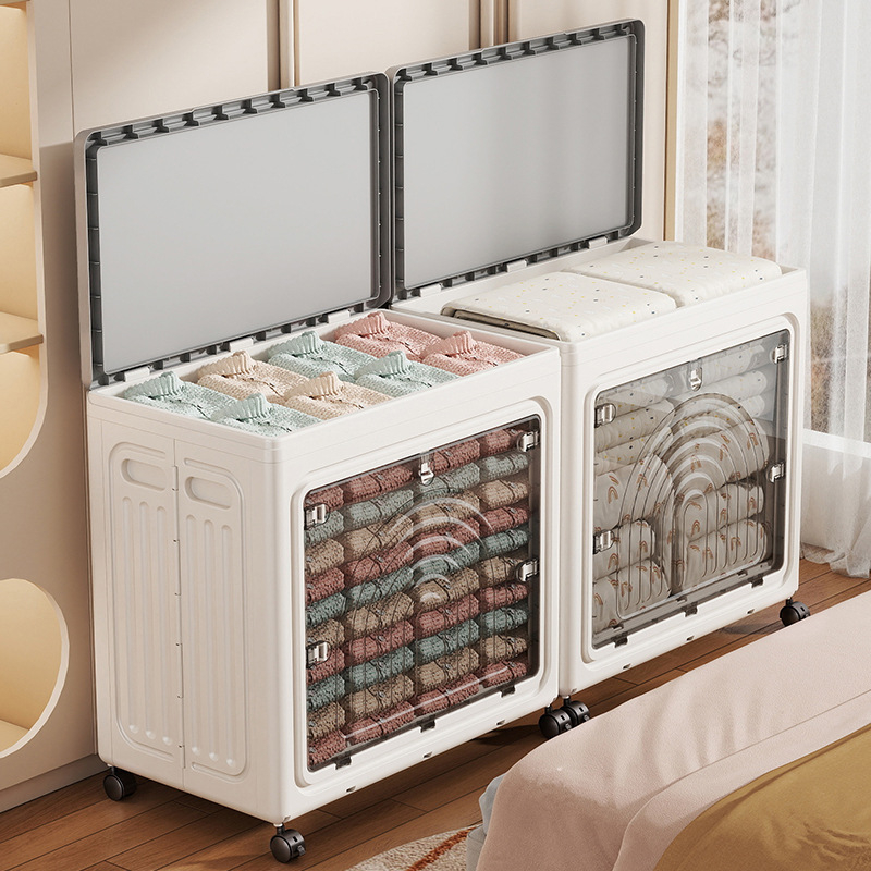 Gassner műanyag hajtogatható tároló doboz fedéllel – telepítés nélkül, nagy kapacitás ruháknak, takaróknak és játékoknak