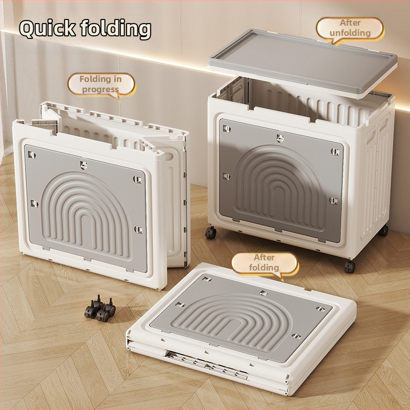 Gassner plastová skladacia krabica na skladovanie s preklápacím vrchnákom – bez montáže, veľká kapacita na oblečenie, deky a hračky