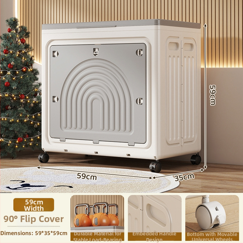 Gassner plastová skladacia krabica na skladovanie s preklápacím vrchnákom – bez montáže, veľká kapacita na oblečenie, deky a hračky