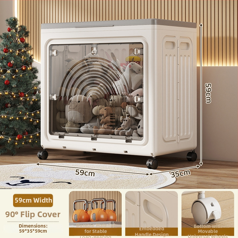 Gassner plastová skladacia krabica na skladovanie s preklápacím vrchnákom – bez montáže, veľká kapacita na oblečenie, deky a hračky