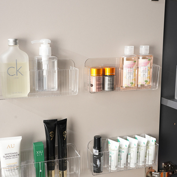 Organizator cosmetic montat pe perete, compartimente pentru ruj, plastic PS, capacitate 1 L, divizori transparenți