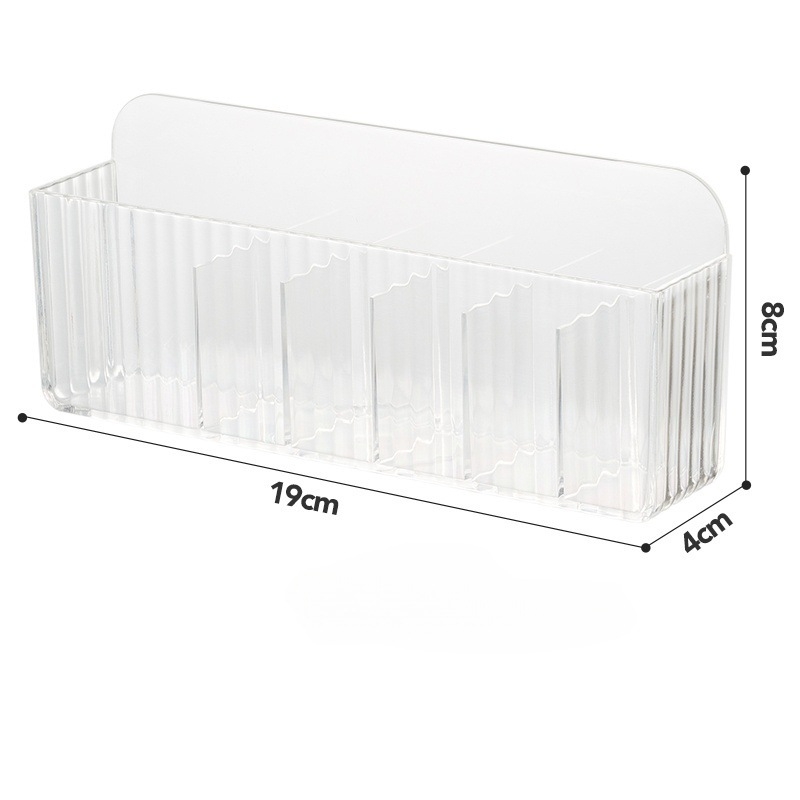 Organizator cosmetic montat pe perete, compartimente pentru ruj, plastic PS, capacitate 1 L, divizori transparenți