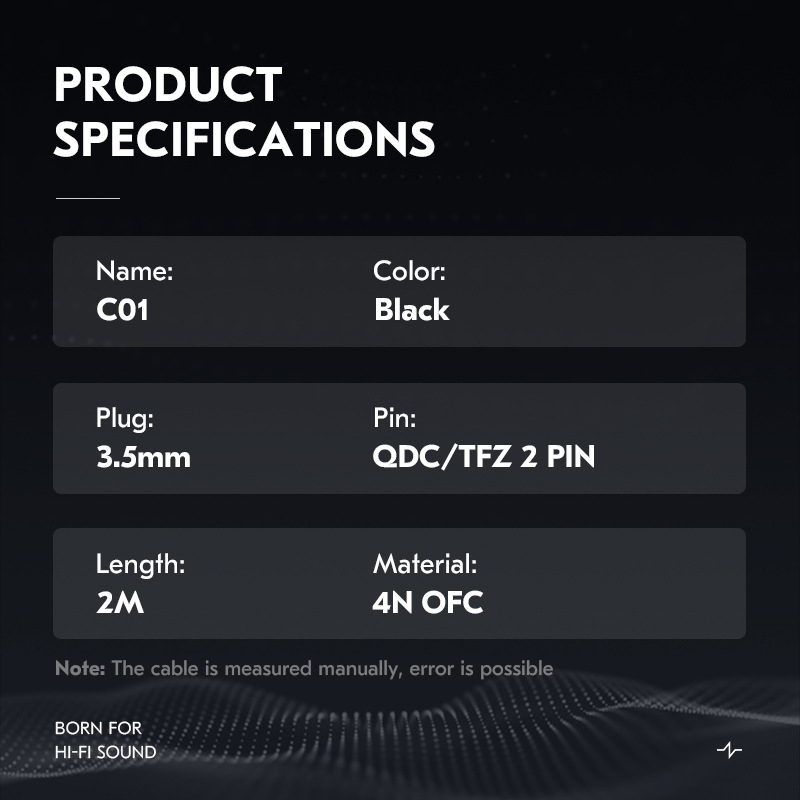 Ccz C01 audio kabel – 3,5 mm QDC TFZ priključak, vodič s postriebrenim premazom, postriebreni kabel, model C01