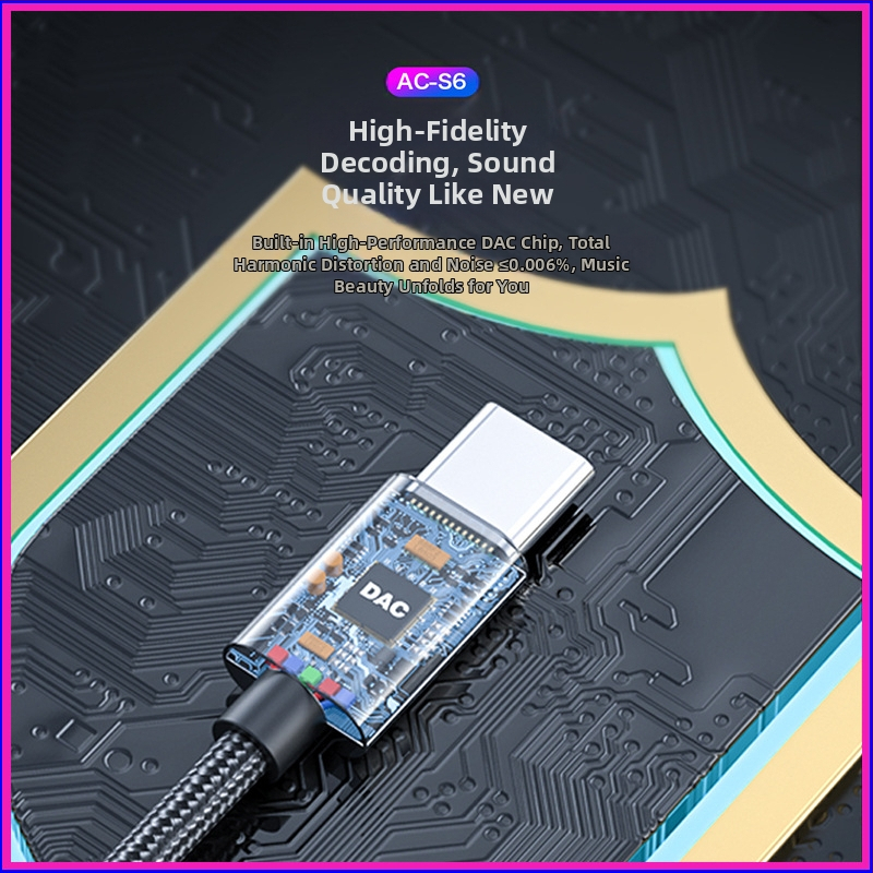 Type-C na 3,5 mm DAC adaptér pre slúchadlá pre mobilné telefóny