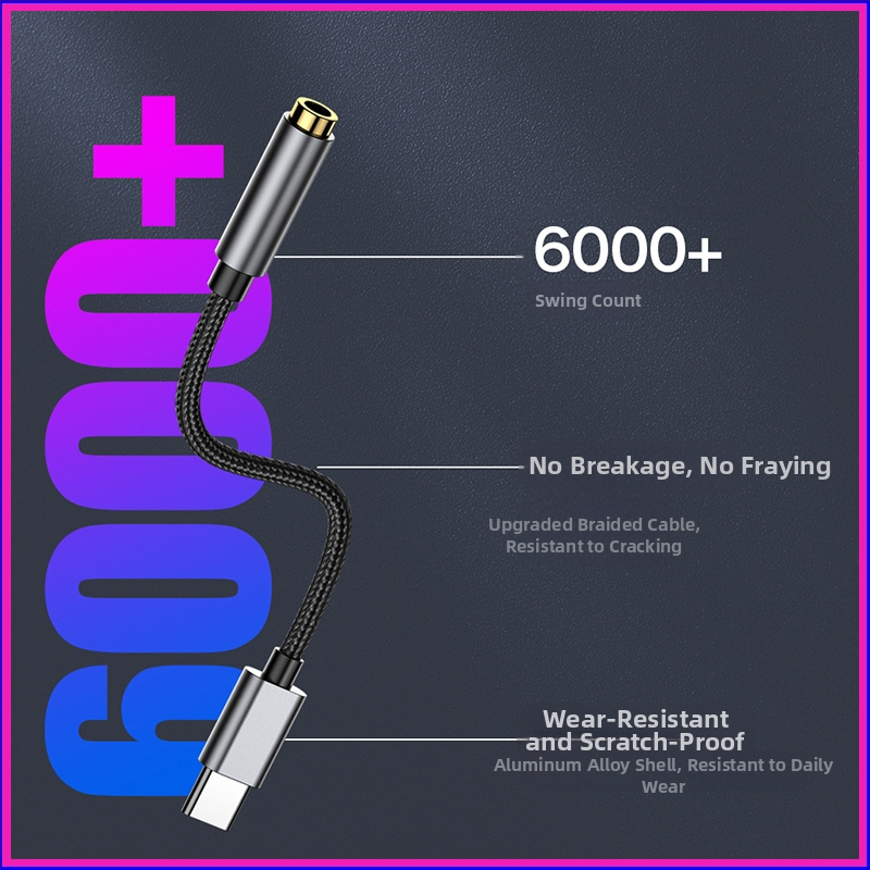 Type-C na 3,5 mm DAC adaptér pre slúchadlá pre mobilné telefóny