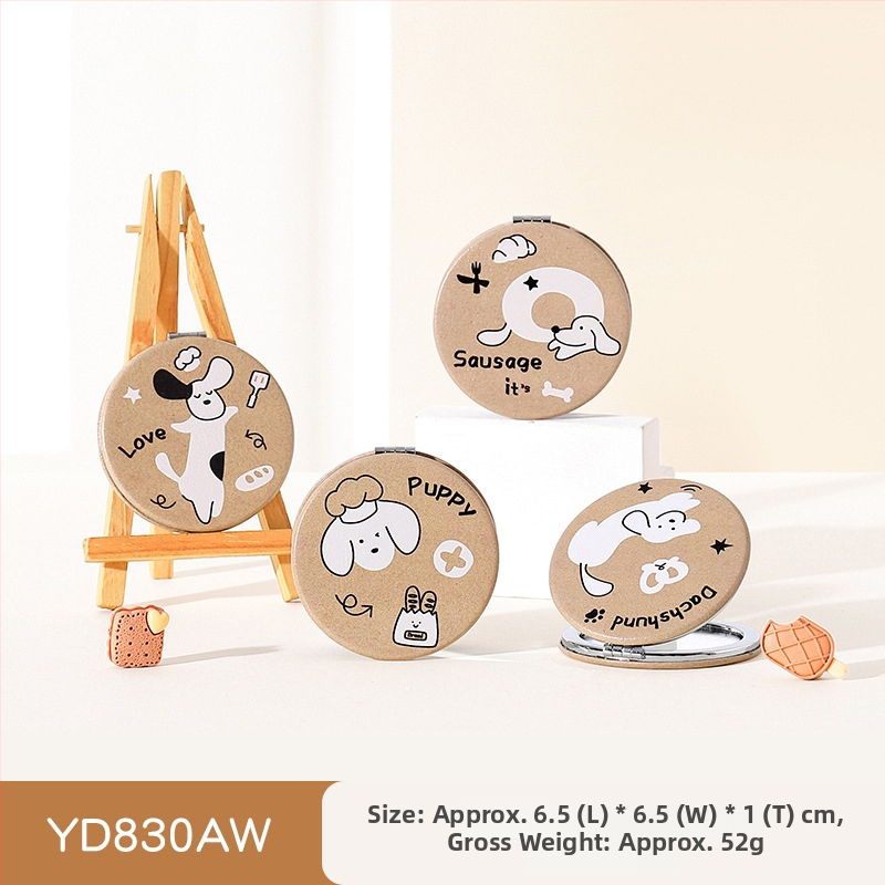 Make-up zrkadlo, dvojstranné, skladacie, prenosné s kovovým rámom a hlinírovým zrkadlom