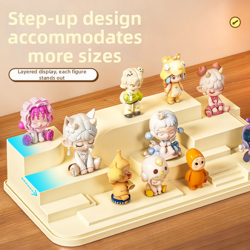 Blind Box figura bemutatóállvány, átlátszó műanyagból, porvédett vitrín