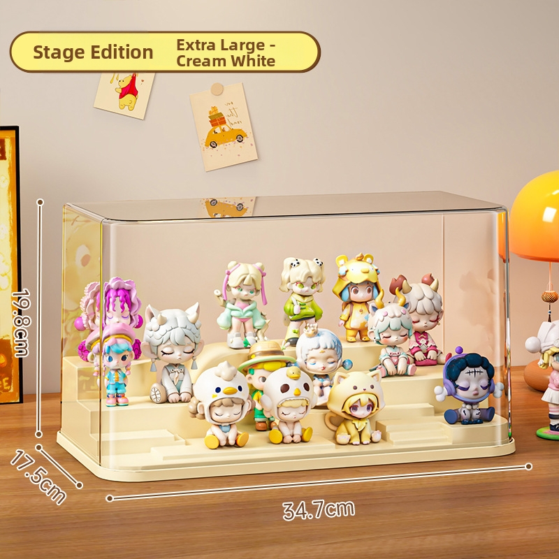 Blind Box figura bemutatóállvány, átlátszó műanyagból, porvédett vitrín