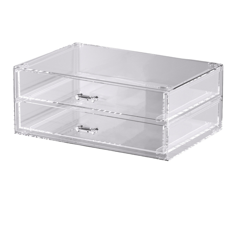 Akrilni stolni organizator za pohranu s ladicom, 1 L kapaciteta, otporan na prašinu, moderni minimalistički stil