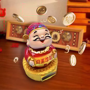 Műanyag autó dísz, rajzfilm-stílusú: nagy ringó gazdagság istene és Guanyin, fejmozgás funkció, testreszabás nélkül