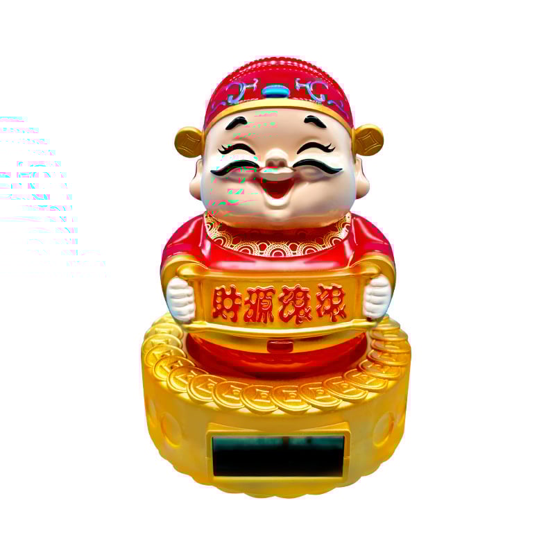 Műanyag autó dísz, rajzfilm-stílusú: nagy ringó gazdagság istene és Guanyin, fejmozgás funkció, testreszabás nélkül