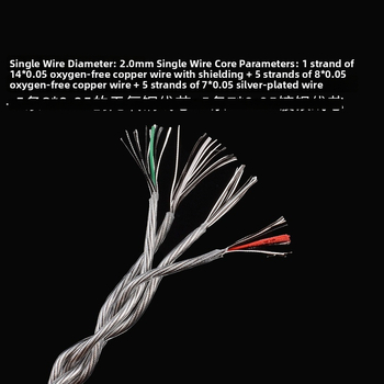 Slúchadlový kábel D030 – MMCX 0.78mm, QDC 3.5mm, 4.4 vyvážený; jadro: Silver-Plated Copper; kábel: Oxygen-Free Copper; RoHS kompatibilný