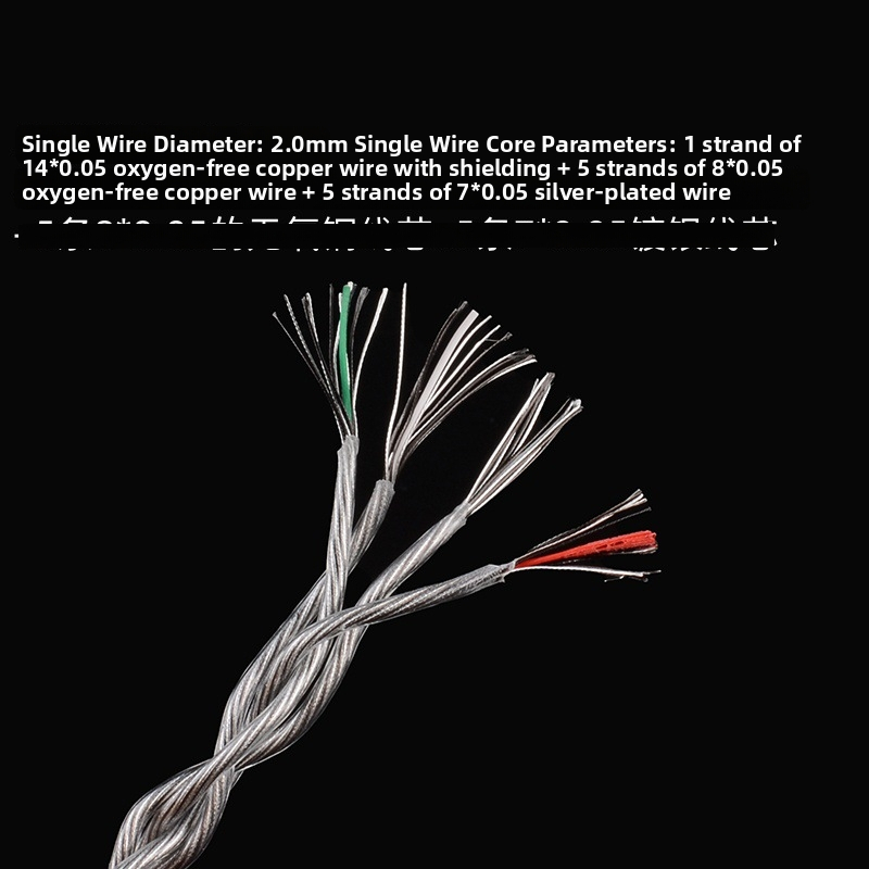 Slúchadlový kábel D030 – MMCX 0.78mm, QDC 3.5mm, 4.4 vyvážený; jadro: Silver-Plated Copper; kábel: Oxygen-Free Copper; RoHS kompatibilný